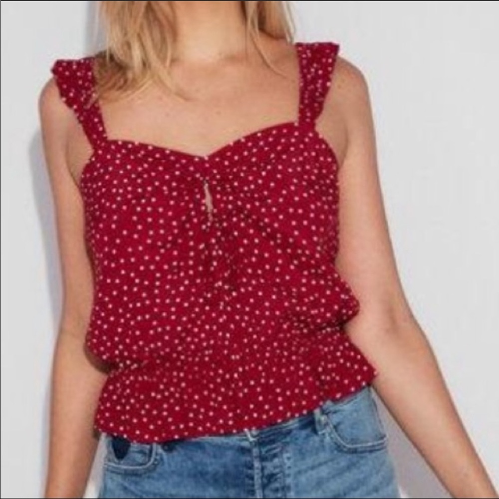 Express polka dot crop top